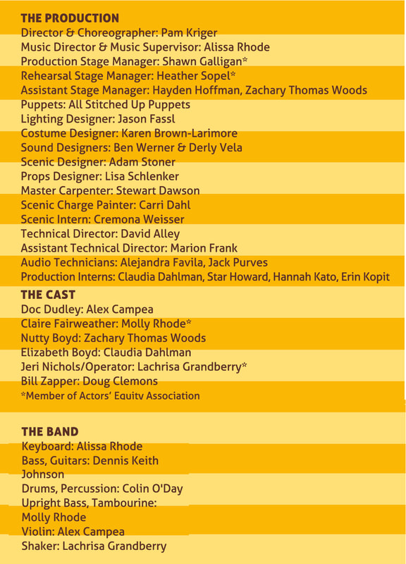 Credits for the Northern Sky production of LOVE STINGS